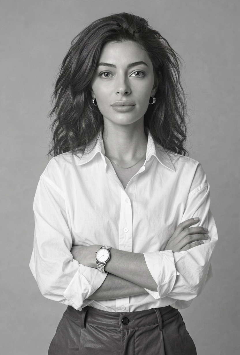 Portrait of Tiko Magradze in a white shirt